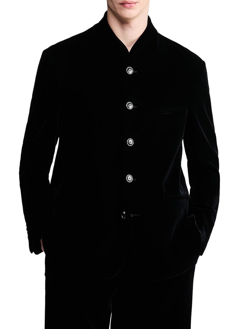 SMOOTH VISCOSE AND CUPRO VELVET BLAZER