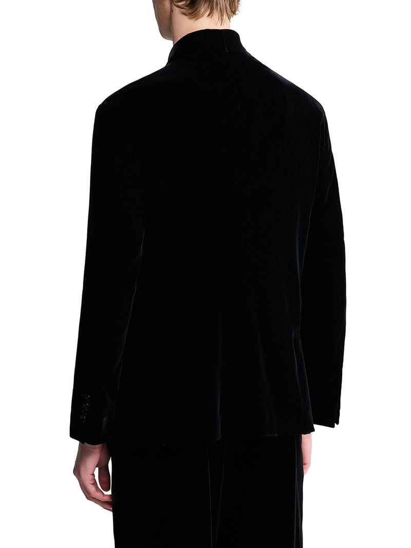 SMOOTH VISCOSE AND CUPRO VELVET BLAZER