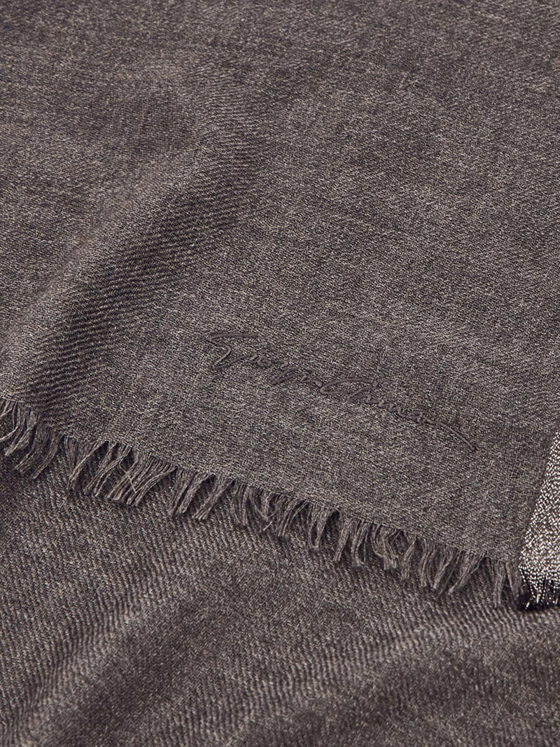 CASHMERE AND SILK STOLE WITH SHINY VISCOSE EDGE