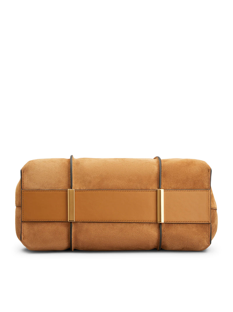SUEDE SHOPPING BAG WITH THIN HANDLES