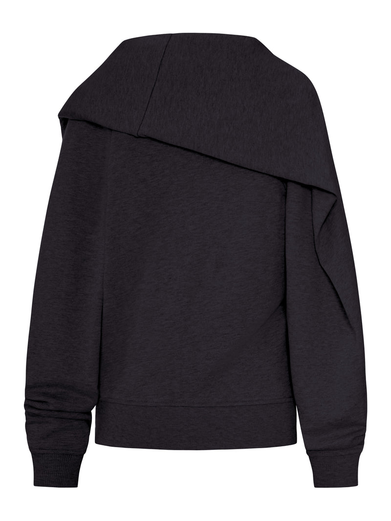 COTTON SWEATSHIRT WITH DRAPE ON THE BACK