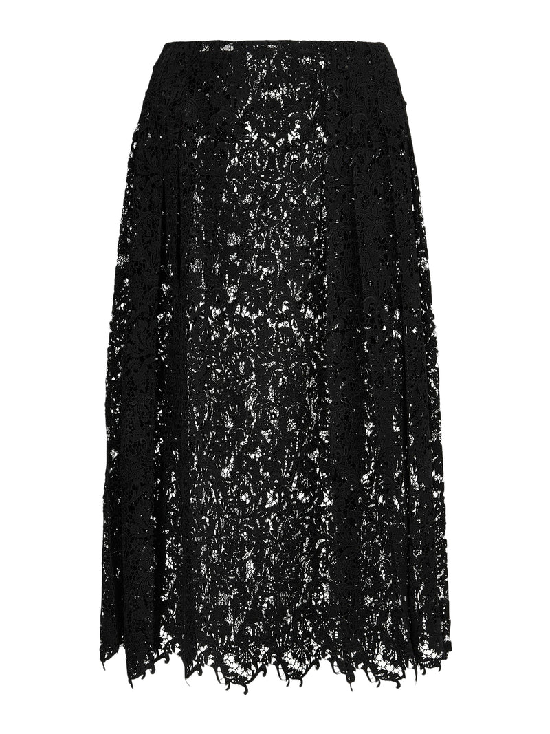 BLACK MACRAME LACE SKIRT