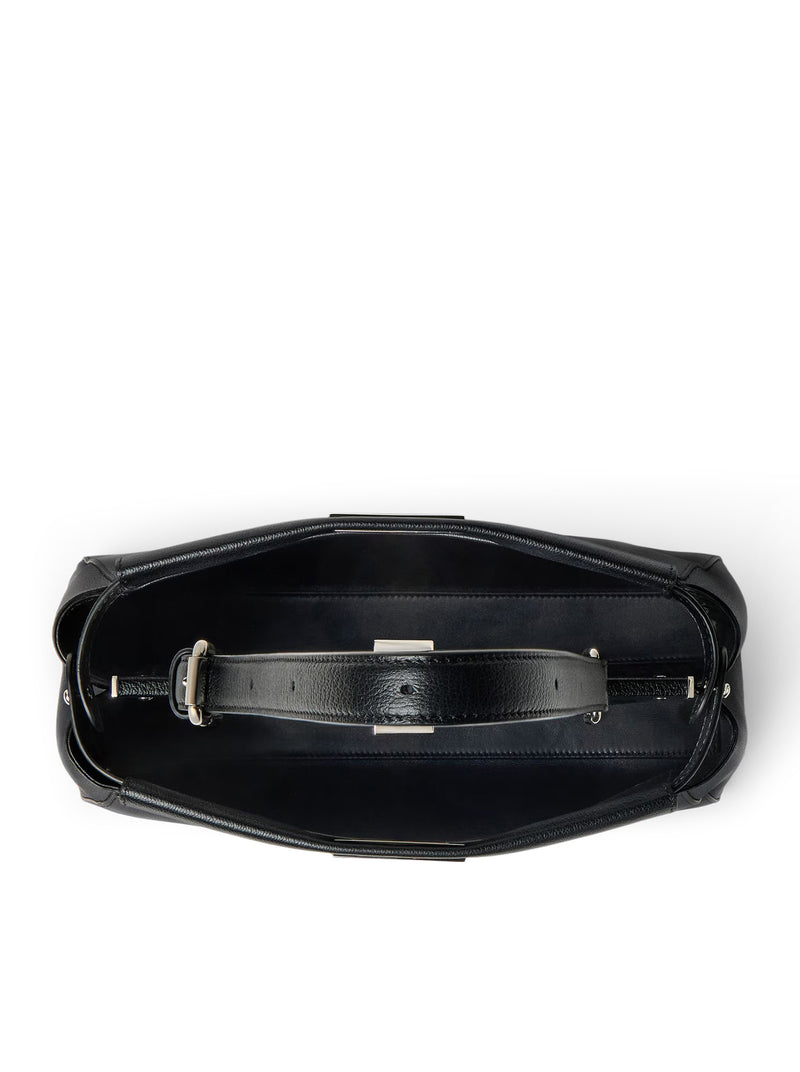 MY MEDIUM PEEKABOO® BLACK LEATHER BAG WITH EMBROIDERED MIRRORS