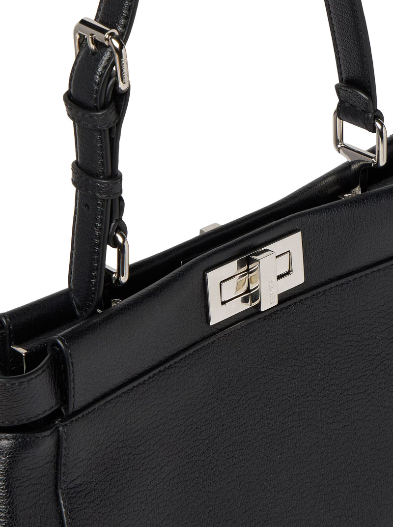 MY MEDIUM PEEKABOO® BLACK LEATHER BAG WITH EMBROIDERED MIRRORS