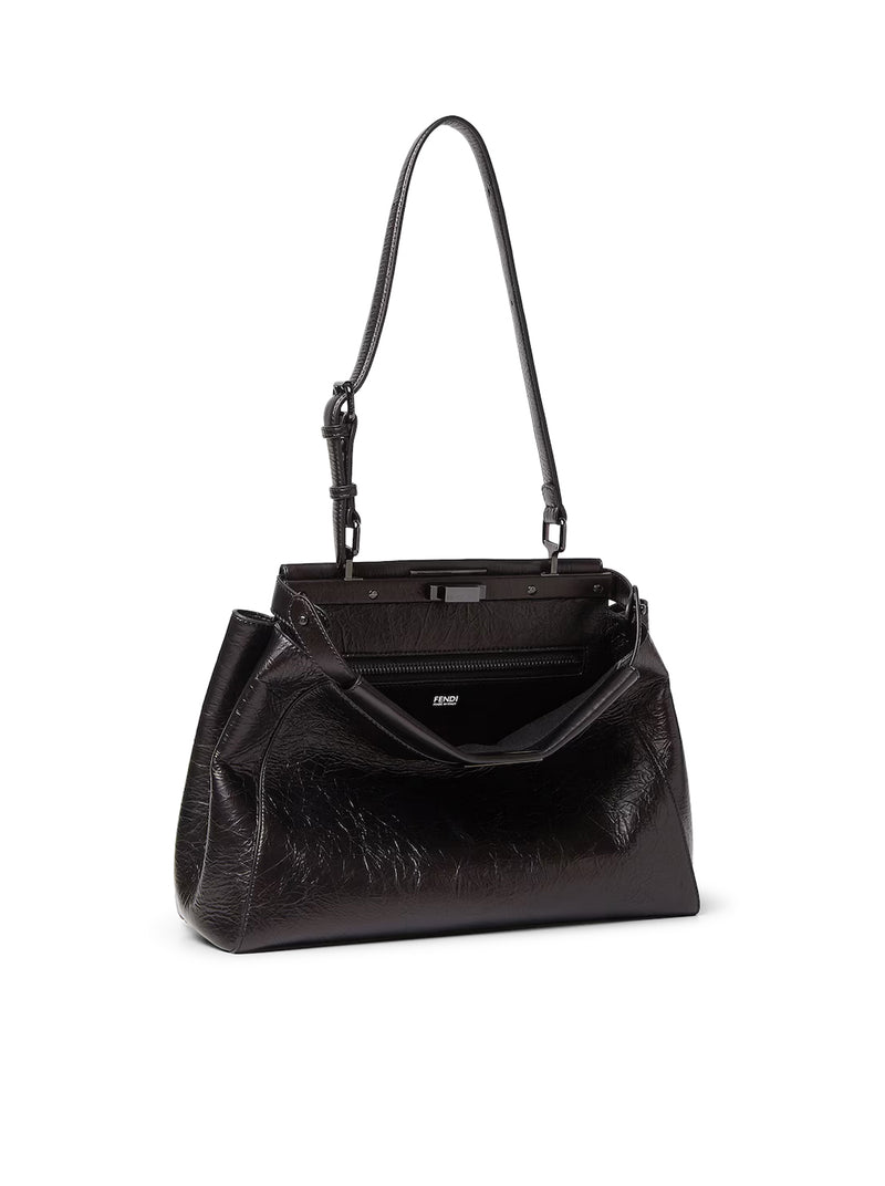 MEDIUM MY PEEKABOO® BAG IN BLACK CRACKLED LEATHER