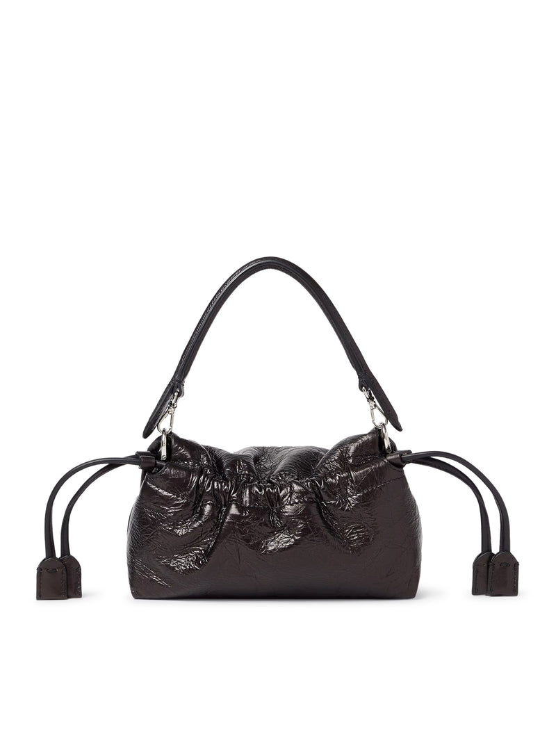 BLACK CRACKLED BAGUETTE® SOFT SMALL LEATHER BAG