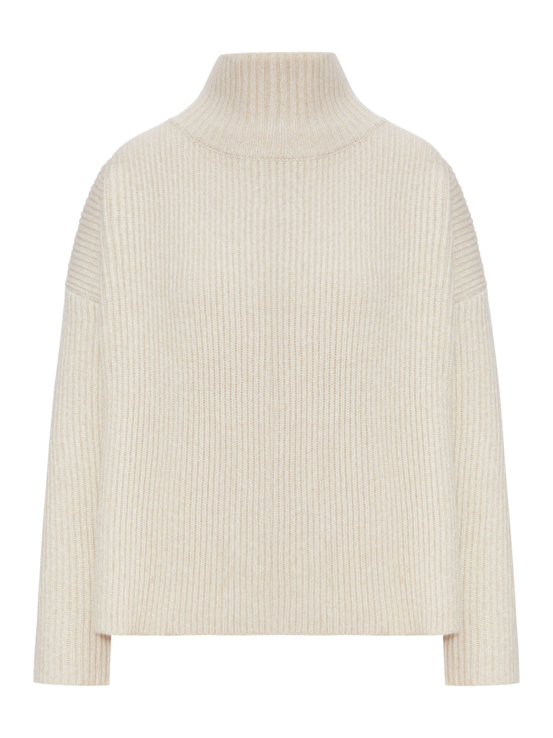 RIBBED WOOL TURTLENECK SWEATER