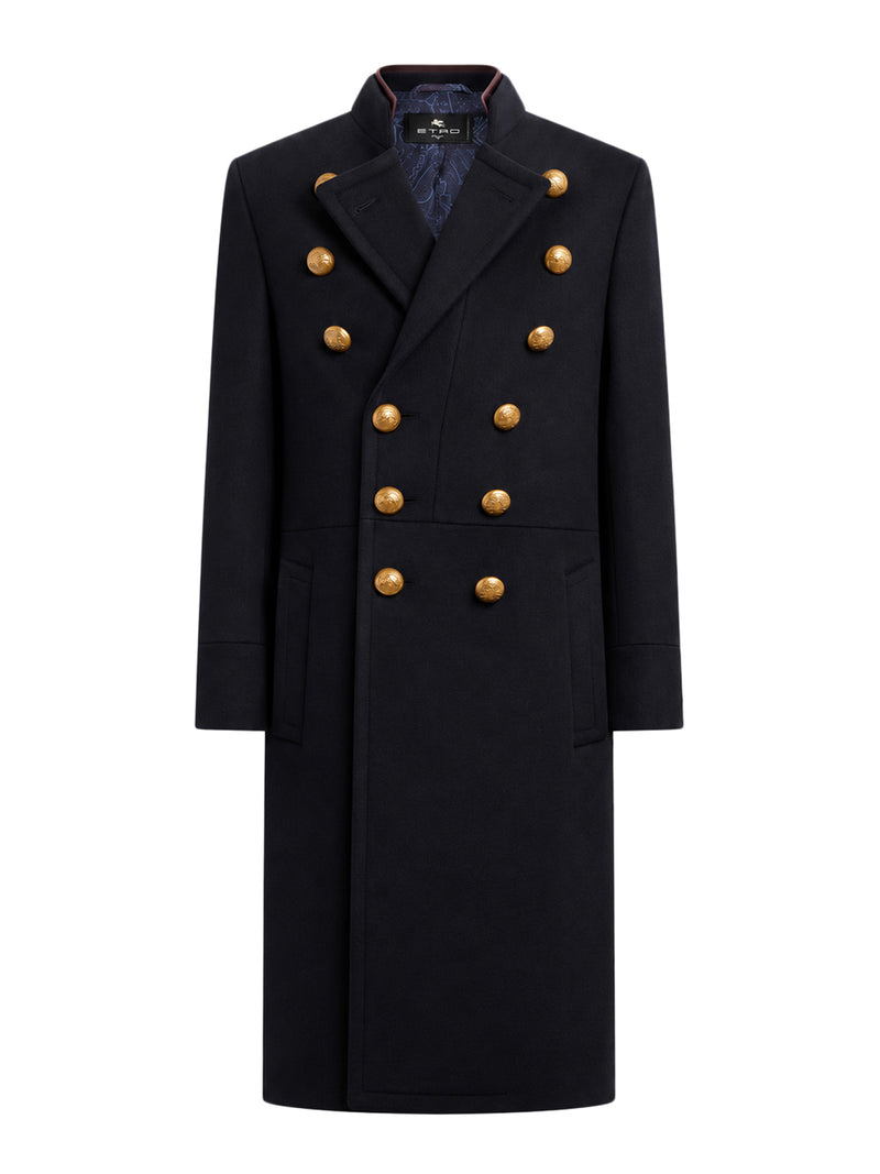 DOUBLE-BREASTED WOOL-BLEND COAT