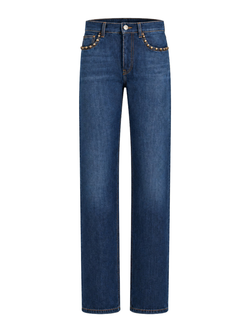 STRAIGHT LEG JEANS WITH STUDS