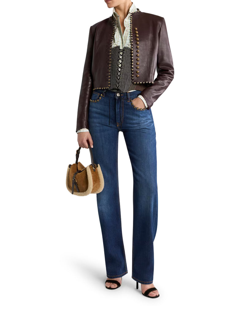 STRAIGHT LEG JEANS WITH STUDS