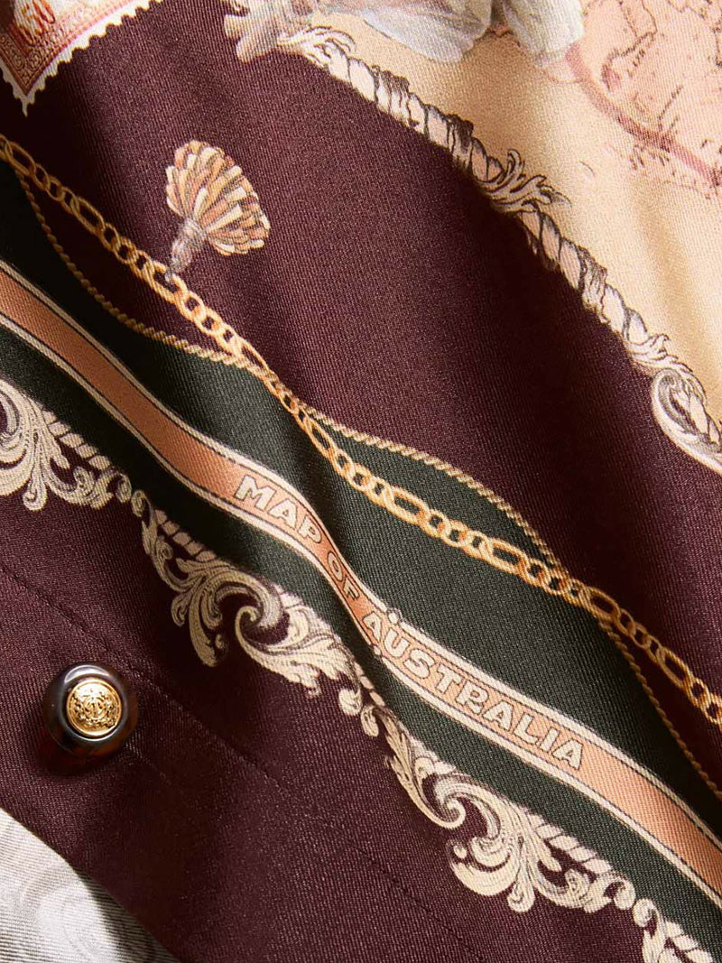 PRINTED SATIN SHIRT WITH A SCARF MOTIF