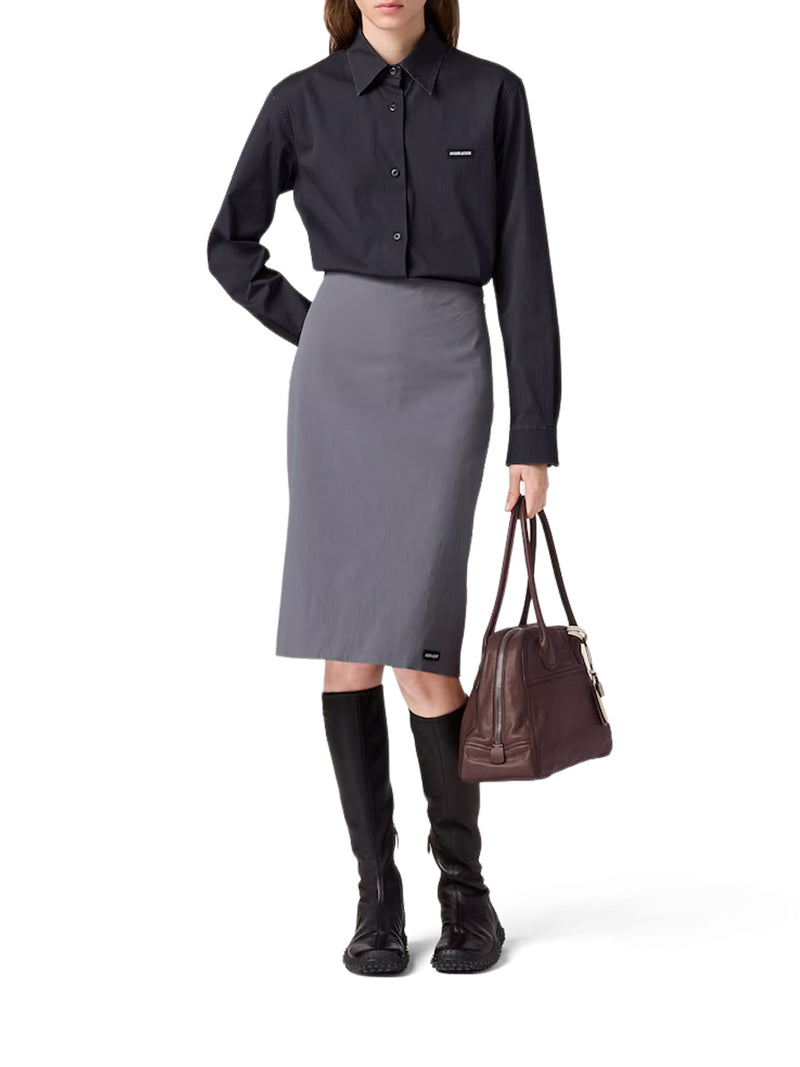 STRETCH POPLIN SKIRT