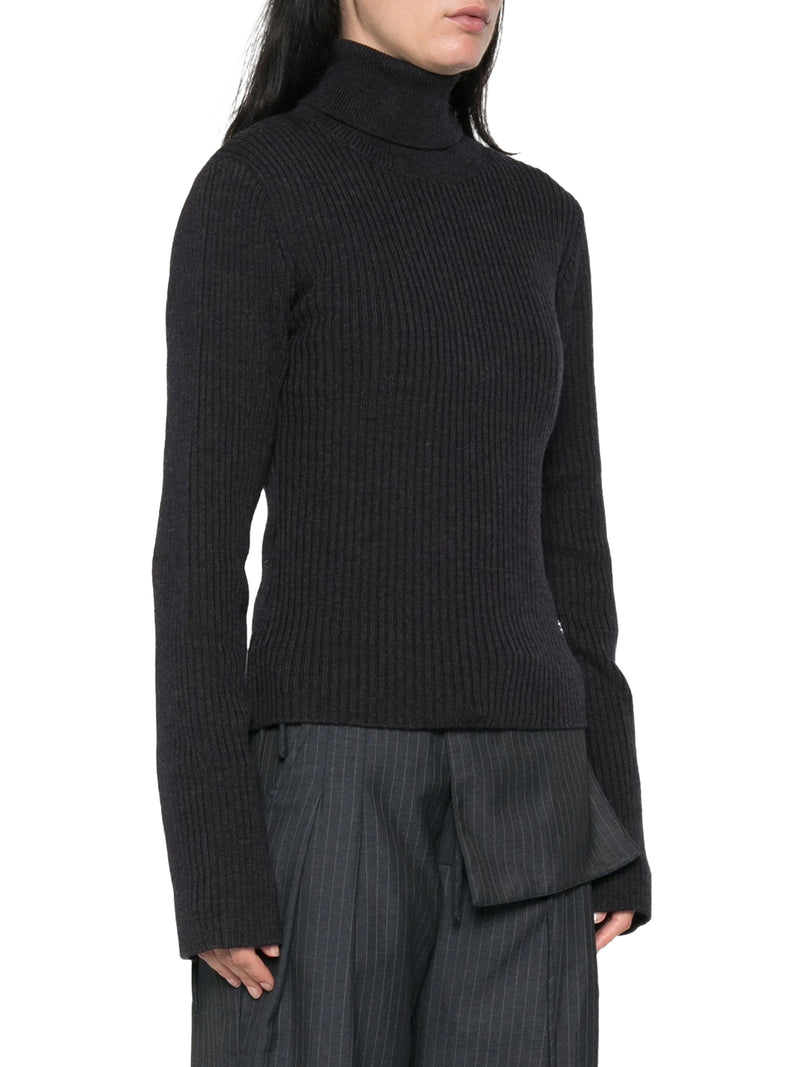RIBBED MERINO WOOL TURTLENECK