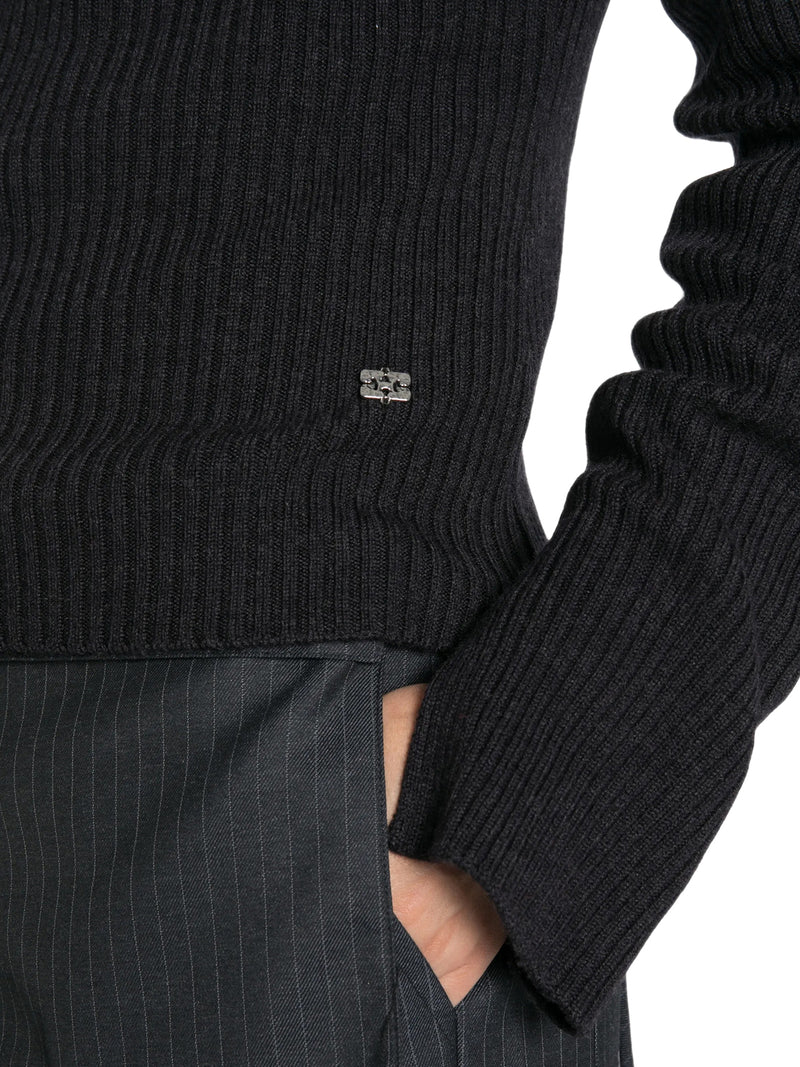 RIBBED MERINO WOOL TURTLENECK