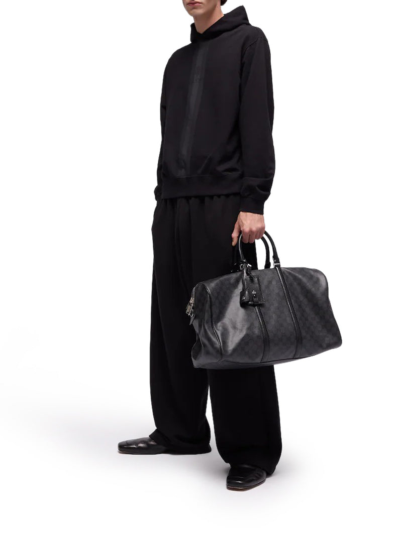 COTTON HOODIE WITH TONAL WEB STRIPE