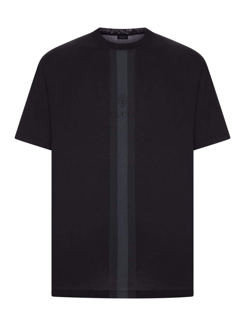COTTON T-SHIRT WITH TONAL WEB STRIPE