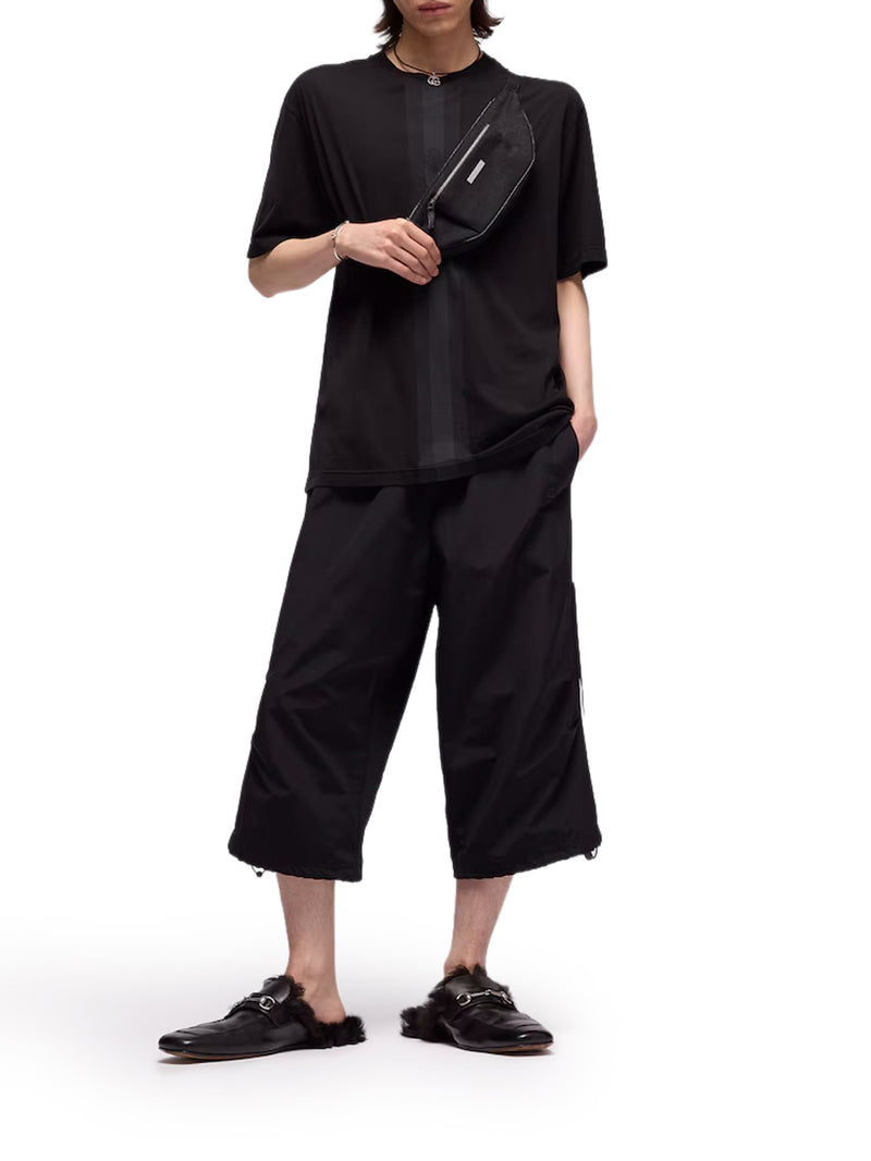 COTTON T-SHIRT WITH TONAL WEB STRIPE