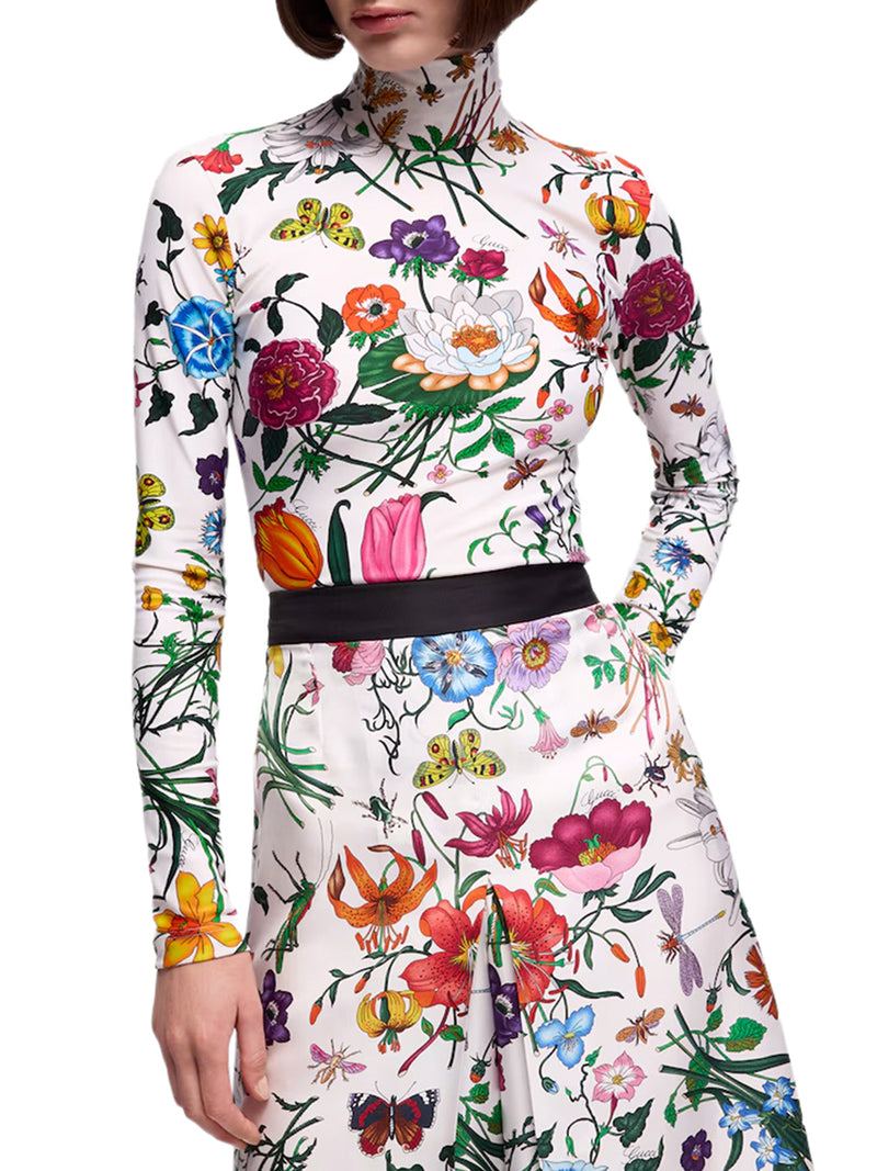 PRINTED T-SHIRT IN NYLON JERSEY