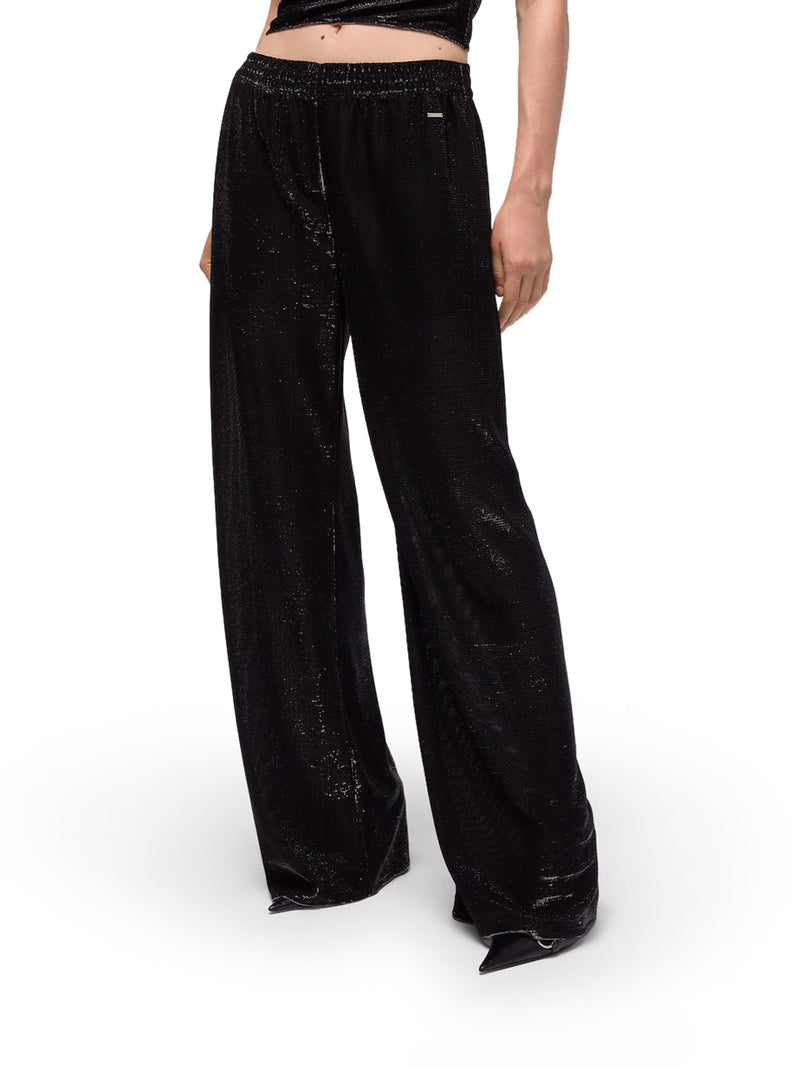 IRIDESCENT-EFFECT JERSEY TROUSERS