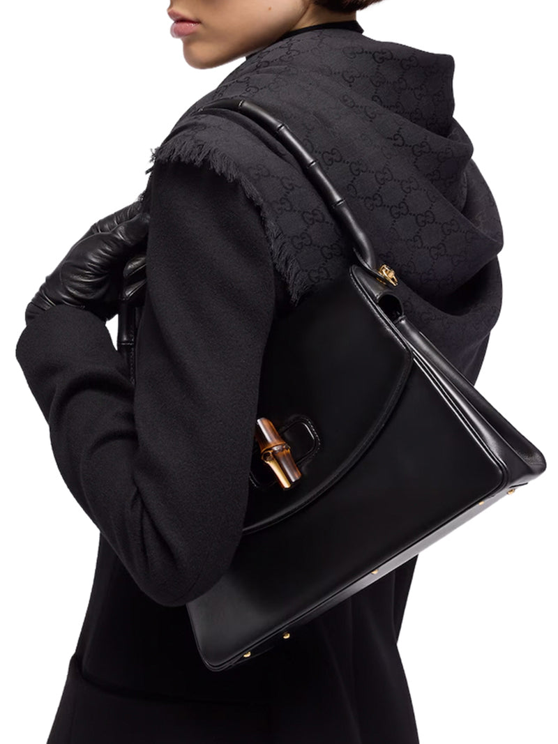 GG WOOL SILK JACQUARD CAPE