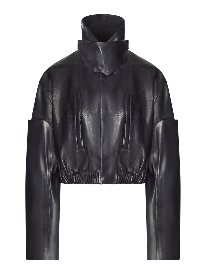 LEATHER COLLARED BOMBER MAC