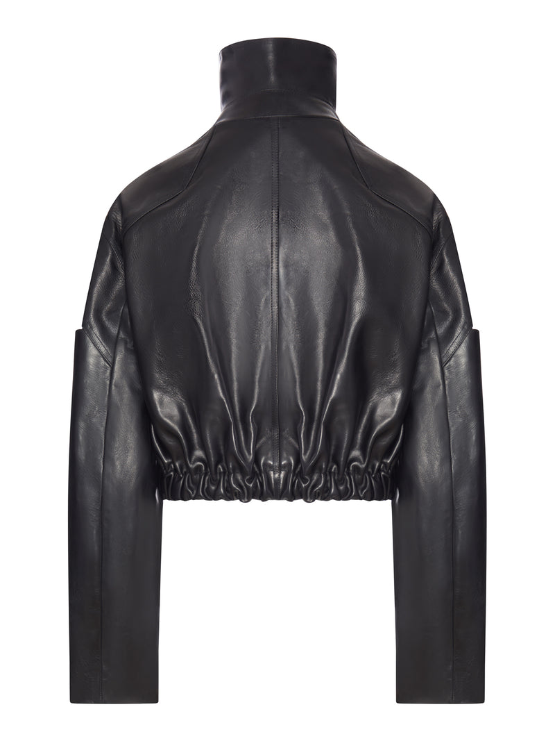 LEATHER COLLARED BOMBER MAC