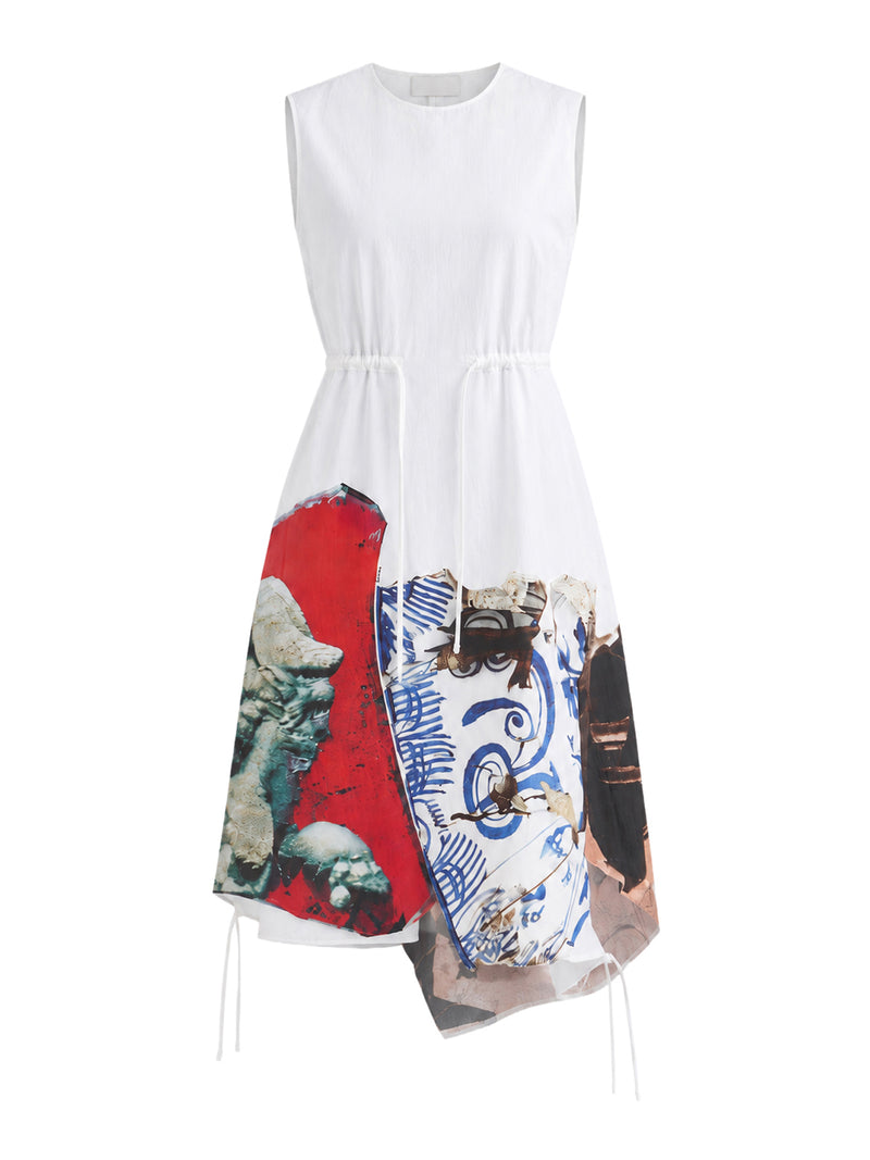 PRINTED COMPACT CANVAS DRESS