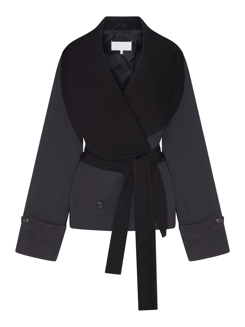 SHORT DRAPED TRENCH COAT