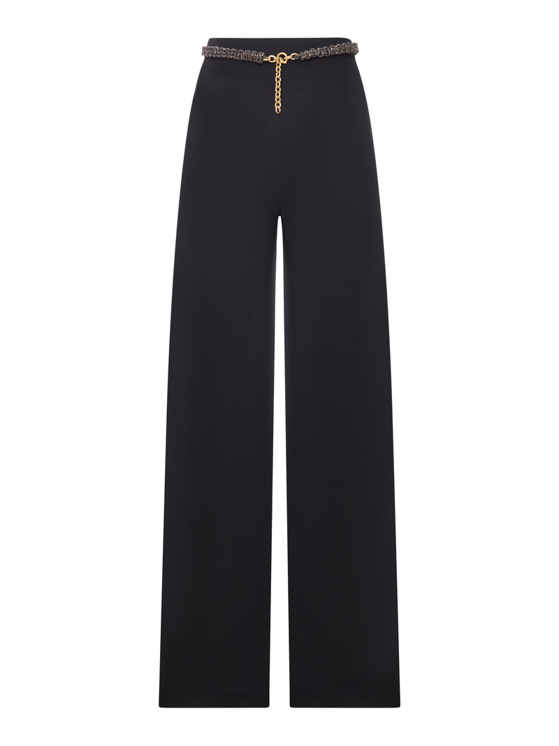 BEA WIDE-LEG TROUSERS WITH JEWEL BELT