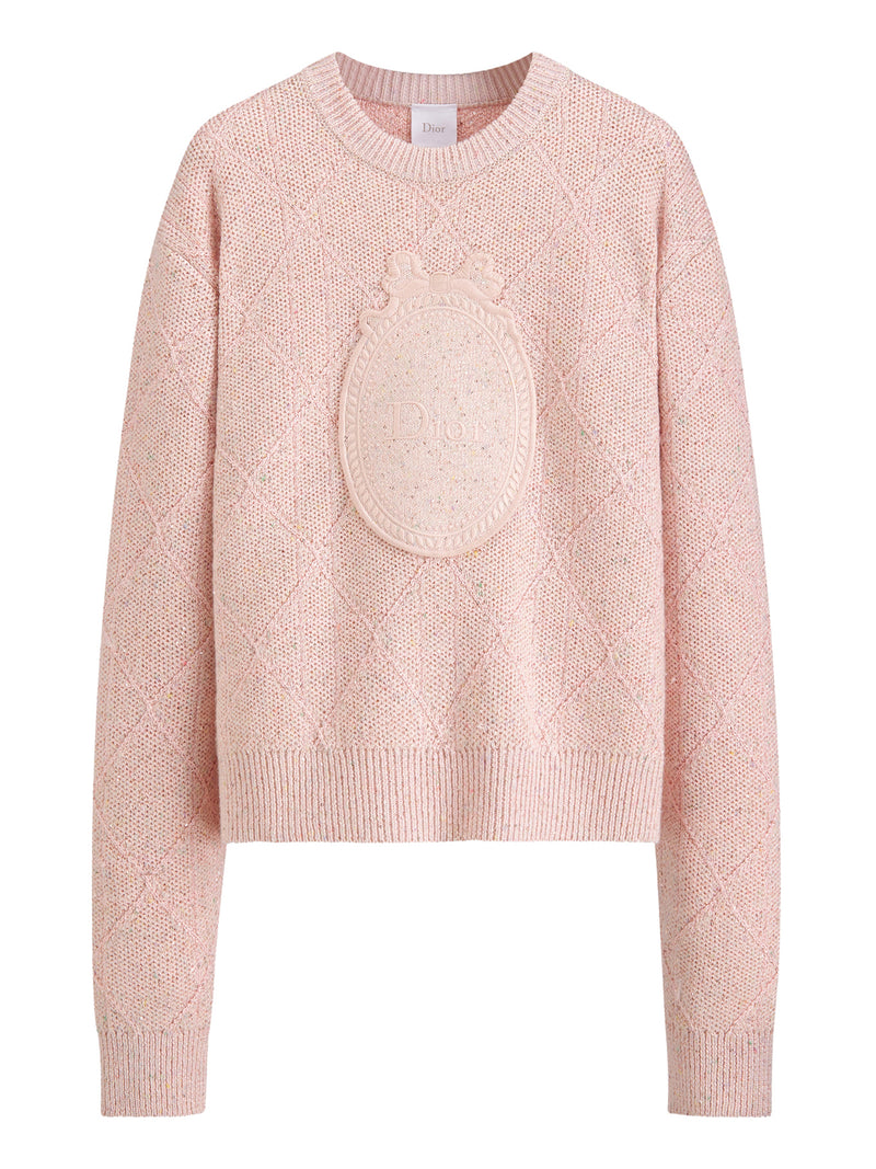 VIRGIN WOOL BLEND SWEATER WITH DIOR MÉDAILLON JACQUARD EMBROIDERY
