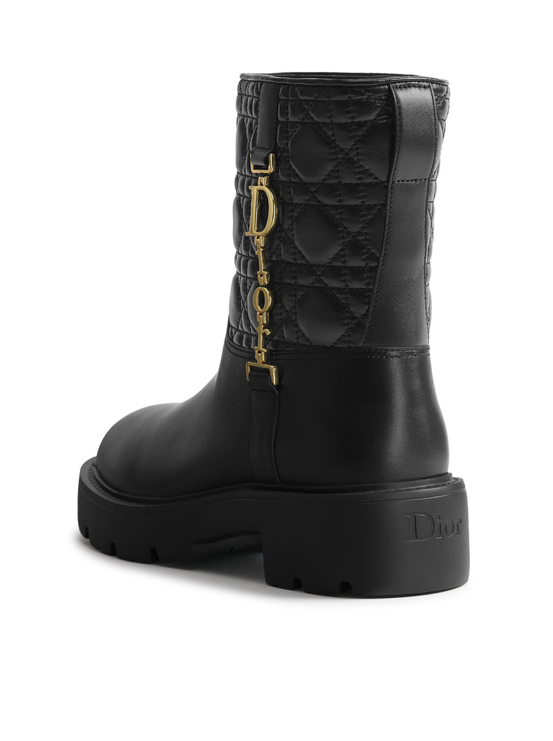 DIORLY ANKLE BOOT IN CALFSKIN AND QUILTED CANNAGE LAMBSKIN