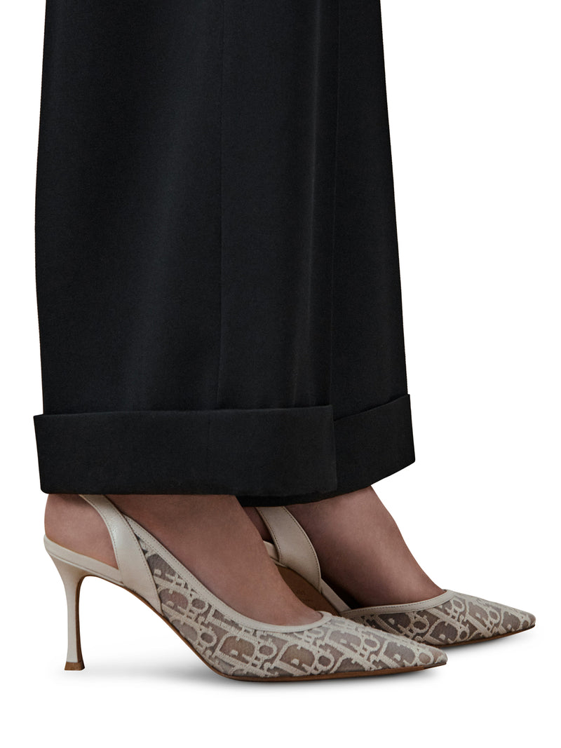 ADIORABLE SLINGBACK PUMPS IN MESH WITH ÉCRU DIOR OBLIQUE EMBROIDERY
