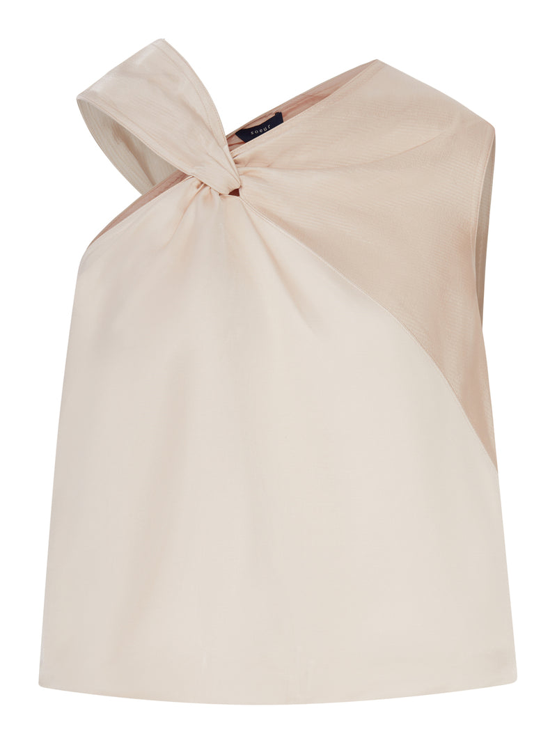 LUCIANA ONE-SHOULDER TOP WITH KNOT DETAIL