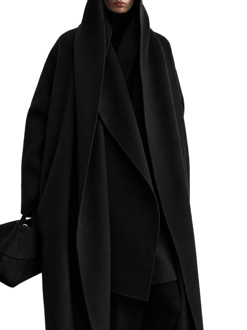 LONG WOOL COAT WITH HOOD