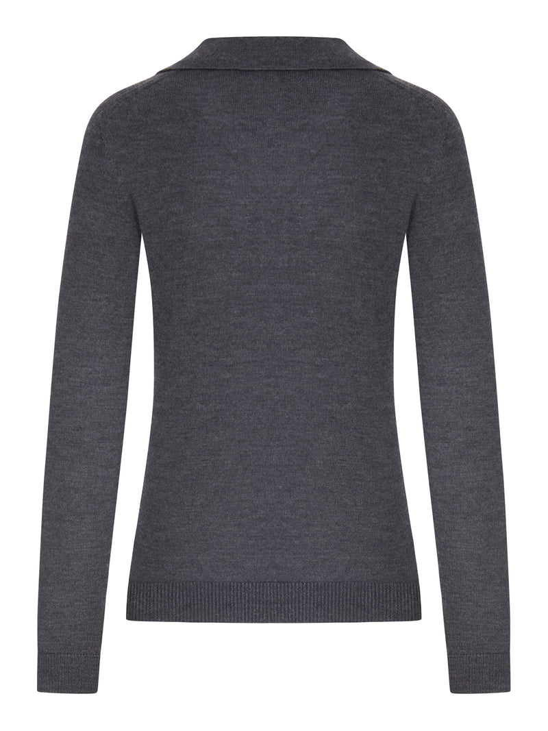 LONG-SLEEVED WOOL POLO SHIRT