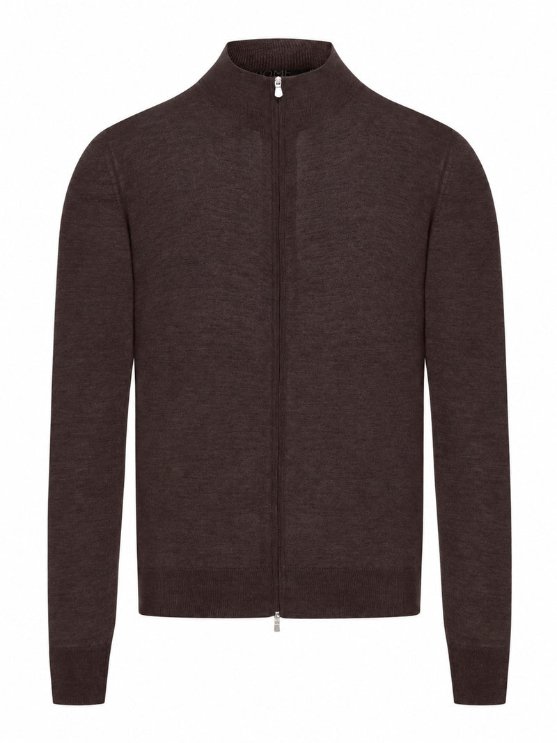 FULL ZIP SWEATER IN VIRGIN WOOL