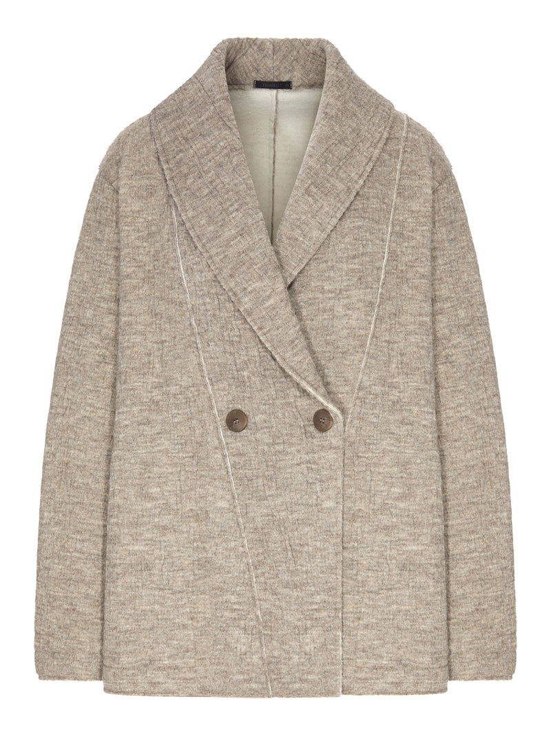 DOUBLE-BREASTED KNIT JACKET
