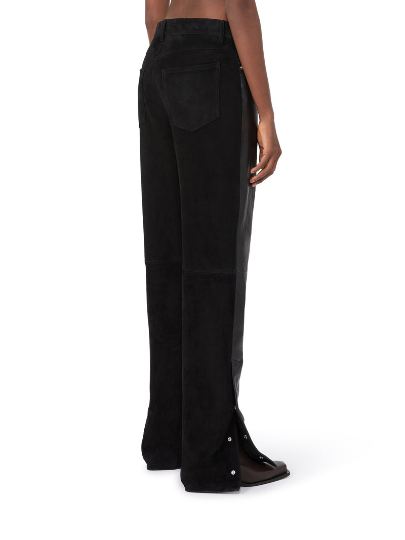 5-POCKET LEATHER AND SUEDE TROUSERS
