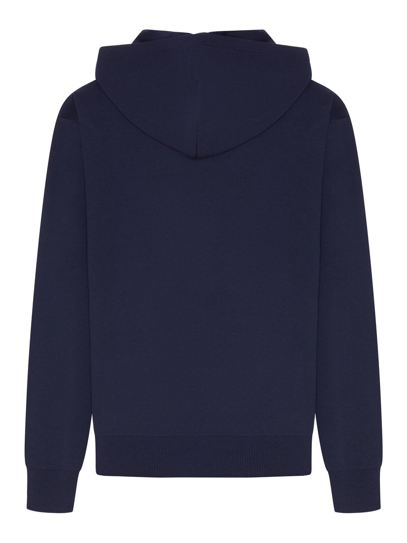 HOODIE WITH LEATHER POCKET AND ANAGRAM LOGO