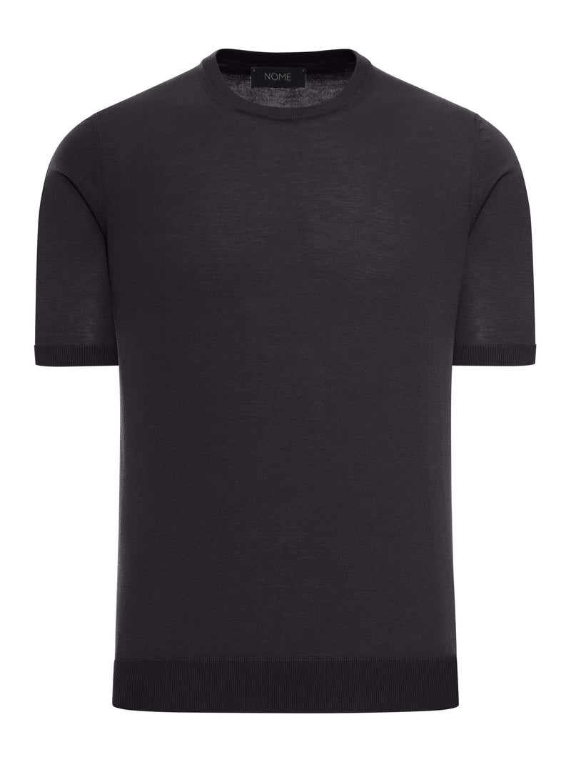 CREW NECK COTTON KNITTED T-SHIRT
