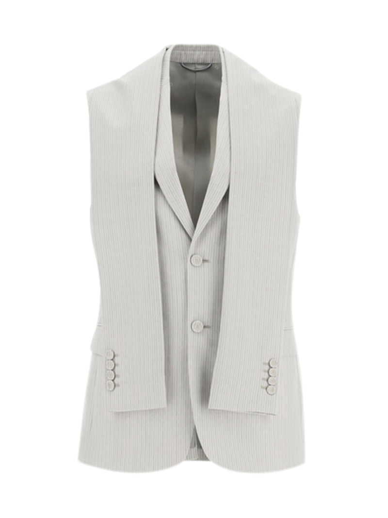 vest with pointed lapels