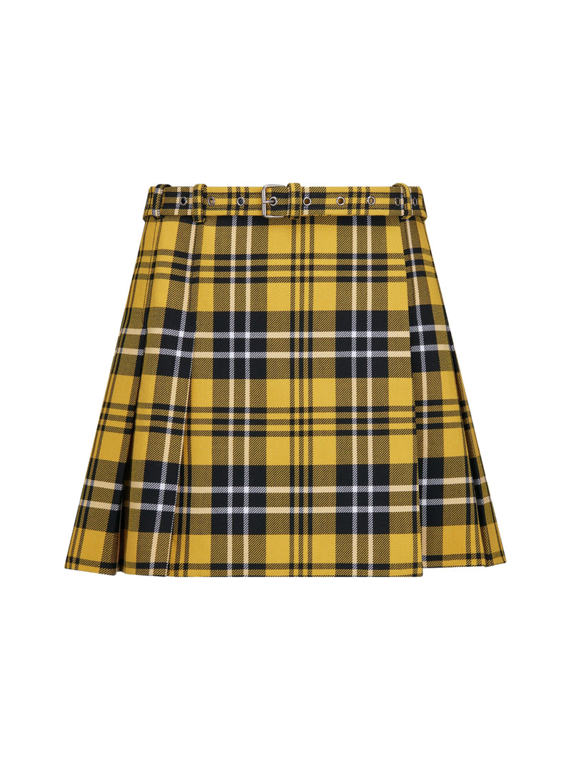 PLEATED MINISKIRT WITH BELT