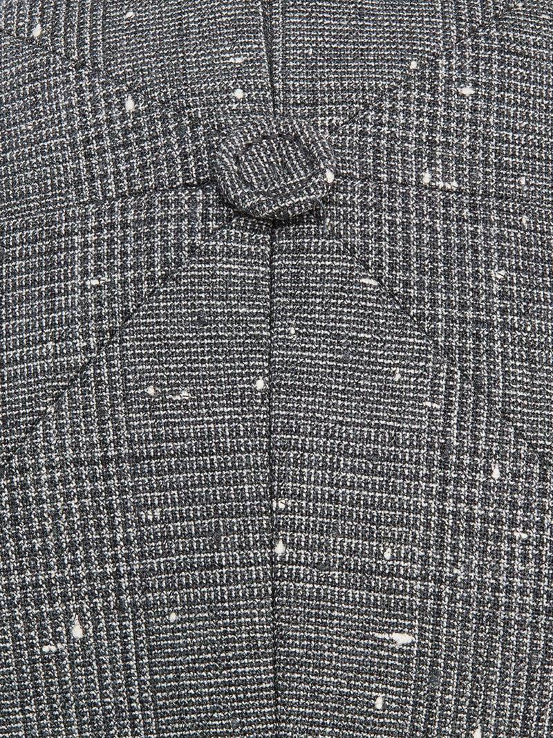 Gray wool blend canvas with Prince of Wales motif