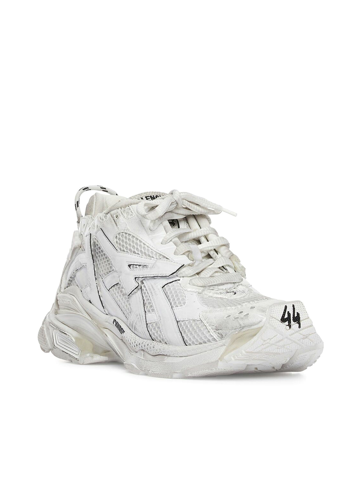Runner sneakers in mesh and white nylon