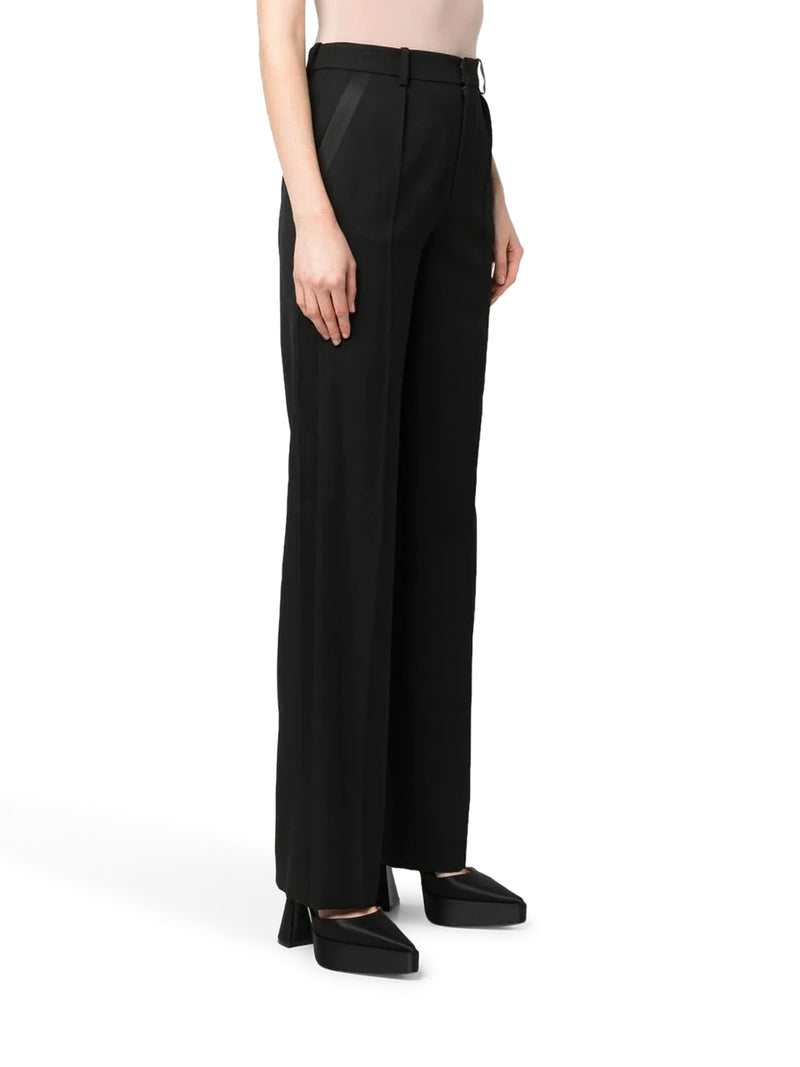 high-waisted straight-leg trousers