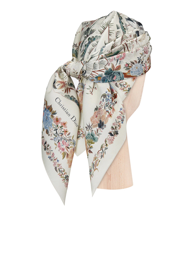 DIOR JARDIN D`HIVER SQUARE SCARF