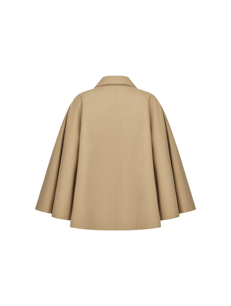 BEIGE COTTON GABARDINE CAPE