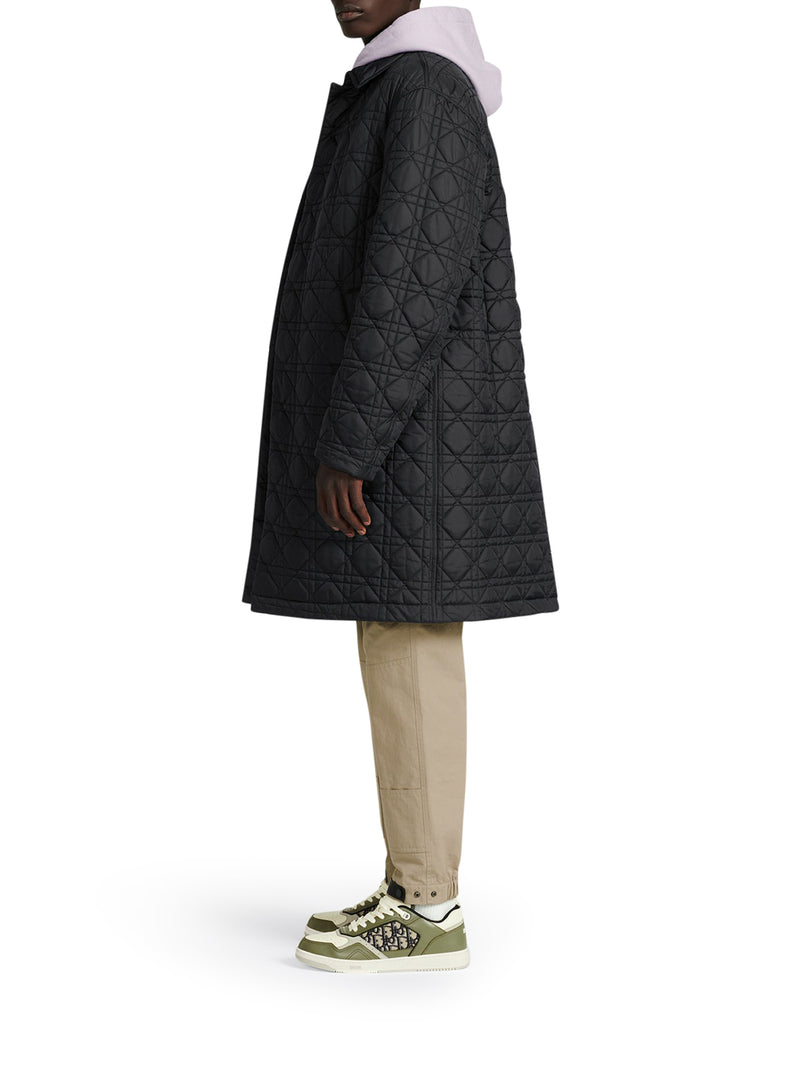 COAT Navy blue silk blend canvas