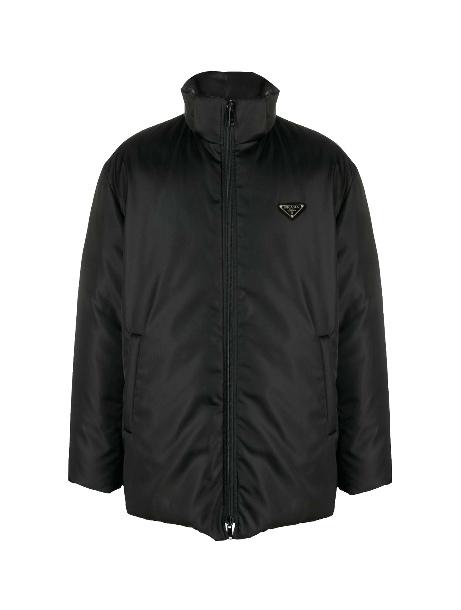 logo-patch hooded padded jacket