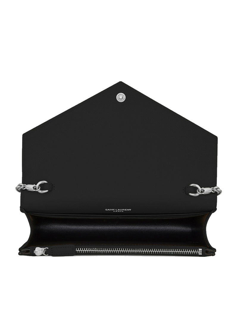 CLASSIC CASSANDRE CHAIN ENVELOPE CLUTCH IN GRAIN DE POUDRE LEATHER